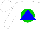 Silk - White, green ball, blue triangle