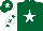 Silk - Dark green, white star, white sleeves, dark green stars, dark green cap, white star