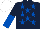 Silk - Dark blue, royal blue stars, halved sleeves, white cap