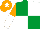 Silk - Emerald green and white quarters, orange and white halved sleeves, orange cap, white star