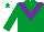 Silk - Emerald green body, purple chevron, white cap, emerald green star