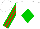 Silk - White,  green diamond, red and green stripes on sleeves