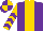 Silk - Purple, gold stripe, purple chevrons on gold sleeves, purple and gold quartered cap