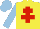 Silk - yellow, red cross of lorraine, light blue sleeves and cap