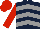 Silk - Dark blue, grey chevrons, red sleeves and cap