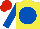 Silk - Yellow, royal blue disc & sleeves, red cap