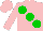 Silk - Pink, green large spots