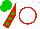 Silk - White, red circle, red sleeves, green dots, green cap