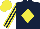 Silk - Dark blue, yellow diamond, striped sleeves, yellow cap