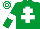 Silk - Emerald green body, white cross of lorraine, emerald green arms, white armlets, white cap, emerald green hooped