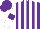Silk - Purple, white stripes, purple armlets on white sleeves, purple cap