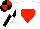 Silk - White, red diamond, scarlet heart, black and white quartered sleeves, black and red quartered cap