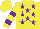Silk - Yellow, purple stars, hooped sleeves, yellow cap
