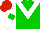 Silk - Green body, white chevron, white arms, green armlets, red cap