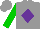 Silk - Grey, purple diamond, green sleeves