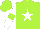 Silk - Lime green, white star, white sleeves, lime green armlets, lime green cap