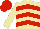 Silk - beige and red chevrons, red cap