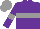 Silk - Purple, grey hoop, grey armlets on sleeves, grey cap