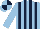 Silk - Light blue, dark blue stripes, quartered cap