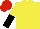 Silk - Yellow, black shield, yellow and black halved sleeves, red cap