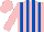Silk - Pink, royal blue stripes, pink cap