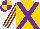 Silk - Gold, purple cross sashes, purple stripes on sleeve, purple and gold quartered cap