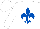 Silk - White, royal blue fleur-de-lys