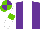 Silk - Purple, white stripe, white sleeves, light green armlets, light green and purple quartered cap