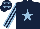 Silk - Dark blue, light blue star, striped sleeves and stars on cap
