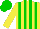 Silk - Yellow & green stripes, green cap