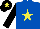 Silk - royal blue, yellow star, black sleeves, black cap, yellow star