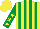 Silk - Yellow and emerald green stripes, emerald green sleeves, yellow stars and cap