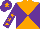 Silk - Orange and purple diabolo, purple sleeves, orange stars, purple cap, orange star