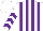 Silk - White and purple stripes, purple chevrons on sleeves, white cap