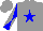 Silk - Grey, blue star, blue and grey diagonal quarters on sleeves