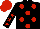 Silk - Black body, red spots, black arms, red stars, red cap