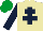 Silk - Beige, dark blue cross of Lorraine & sleeves, emerald green cap