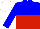 Silk - Blue and red halved horizontally, white cap