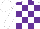 Silk - White and purple check, white sleeves and cap