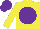 Silk - Yellow body, purple disc, yellow arms, purple cap