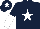 Silk - Dark blue, white star, halved sleeves, white star on cap