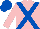 Silk - Pink, royal blue cross belts and cap