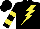 Silk - Black, yellow lightning bolt, yellow bars on sleeves