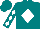 Silk - Teal, white diamond, white diamonds on teal sleeves