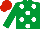 Silk - Emerald green, white spots, red cap