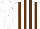 Silk - White, brown stripes, brown ball on sleeves