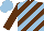 Silk - Brown and light blue diagonal stripes, brown sleeves, light blue cap