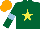 Silk - Dark green, yellow star, dark green sleeves, light blue armlets, orange cap