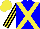 Silk - Blue, yellow diamond stripes, yellow and black stripes on sleeves, yellow cap