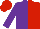 Silk - PURPLE and RED (halved), PURPLE sleeves, RED cap